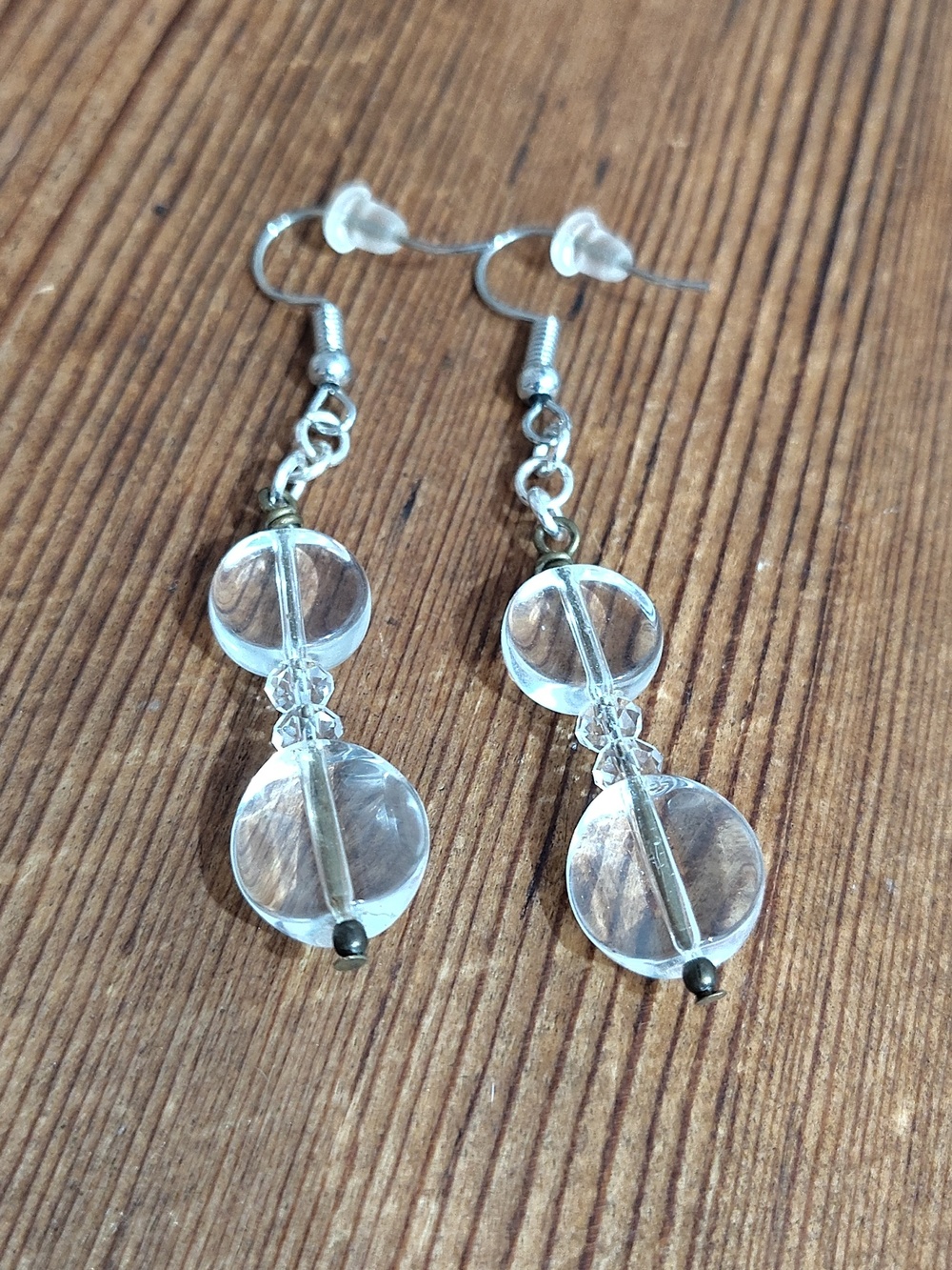 *5 For $20***Clear Beaded Long Dangle Earrings / Handmade Ladies Earrings